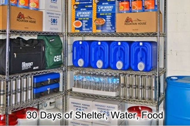 2.4.0 The Prepper Corner - How to Prepare 30 days of Shelter, Water and Food